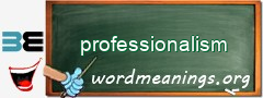 WordMeaning blackboard for professionalism